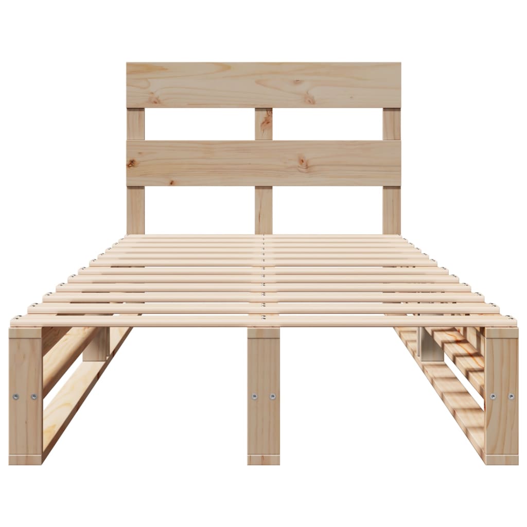 Bed Frame without Mattress 90x200 cm Solid Wood Pine