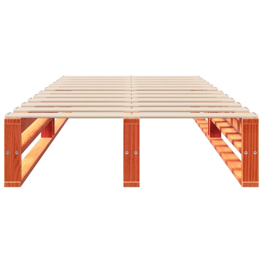 Bed Frame without Mattress Wax Brown 90x200 cm Solid Wood Pine