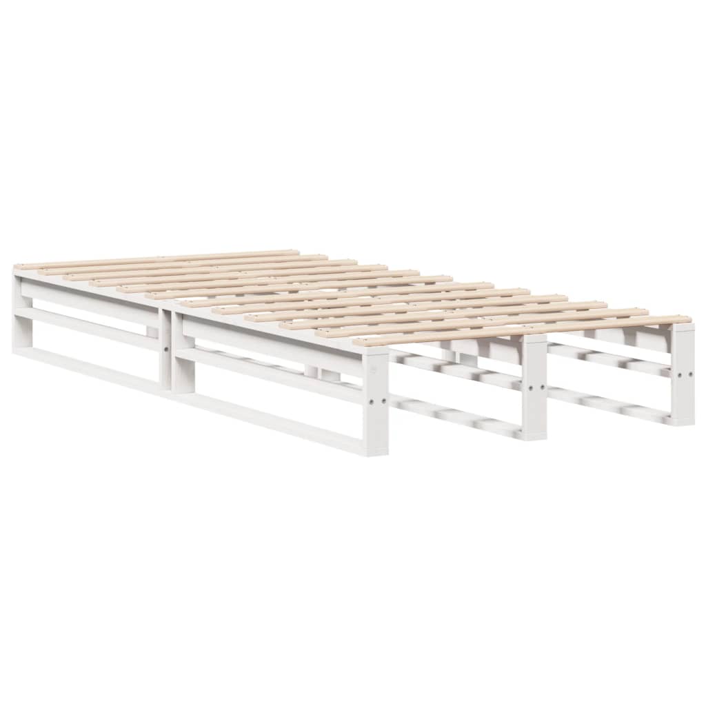 Bed Frame without Mattress White 100x200 cm Solid Wood Pine