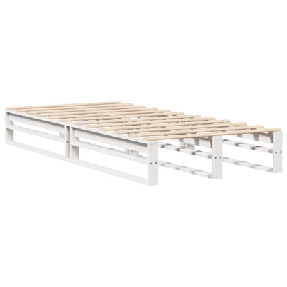 Bed Frame without Mattress White 100x200 cm Solid Wood Pine