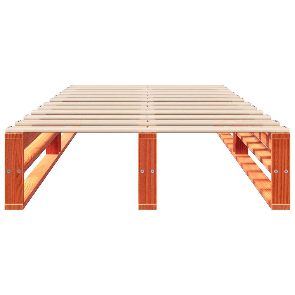 Bed Frame without Mattress Wax Brown 100x200 cm Solid Wood Pine