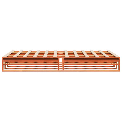 Bed Frame without Mattress Wax Brown 150x200 cm King Size Solid Wood Pine