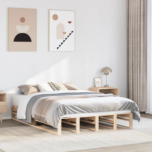 Bed Frame without Mattress 160x200 cm Solid Wood Pine