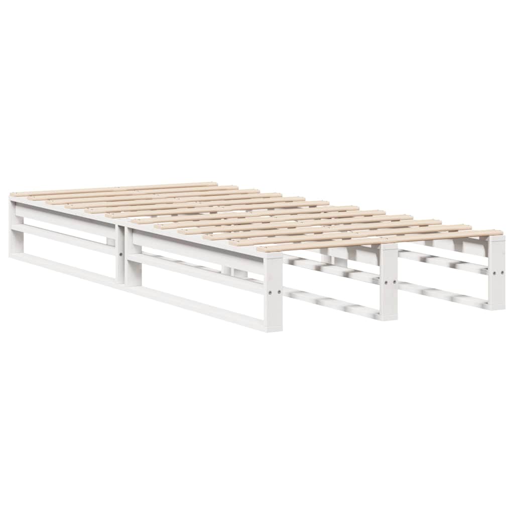Bed Frame without Mattress White 75x190 cm Small Single Solid Wood Pine