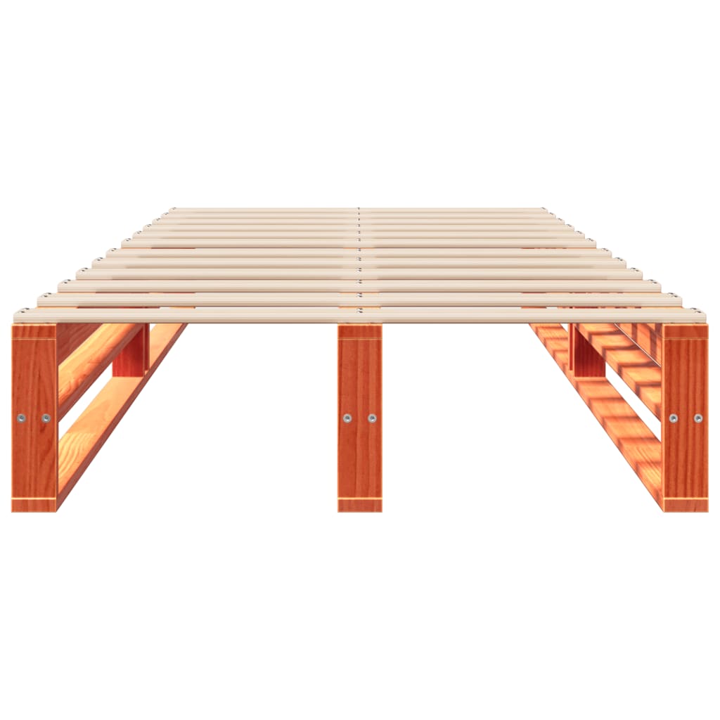 Bed Frame without Mattress Wax Brown 75x190 cm Small Single Solid Wood Pine