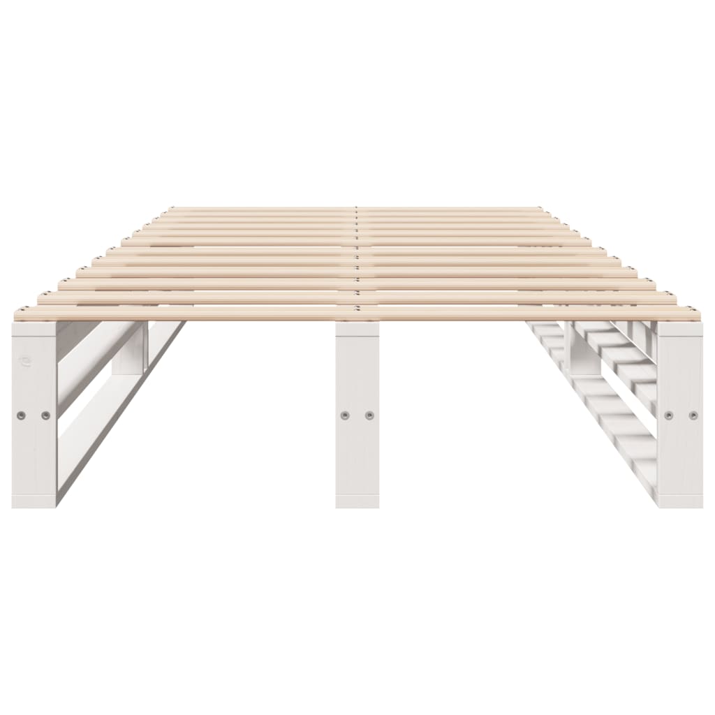 Bed Frame without Mattress White 90x190 cm Single Solid Wood Pine