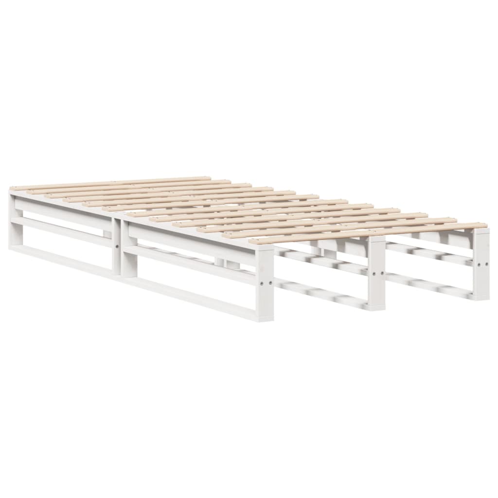 Bed Frame without Mattress White 90x190 cm Single Solid Wood Pine