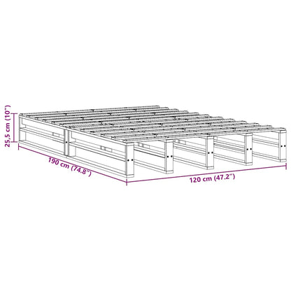 Bed Frame without Mattress 120x190 cm Small Double Solid Wood Pine