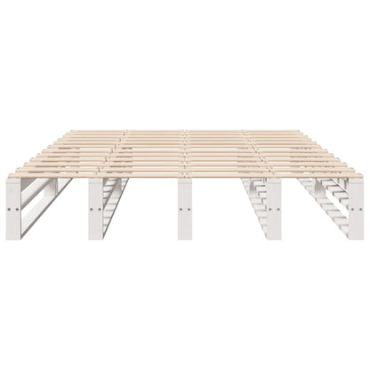 Bed Frame without Mattress White 140x190 cm Solid Wood Pine
