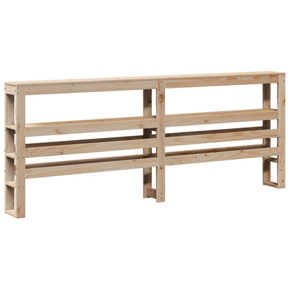 Headboard with Shelves 200 cm Solid Wood Pine