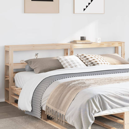 Headboard with Shelves 200 cm Solid Wood Pine