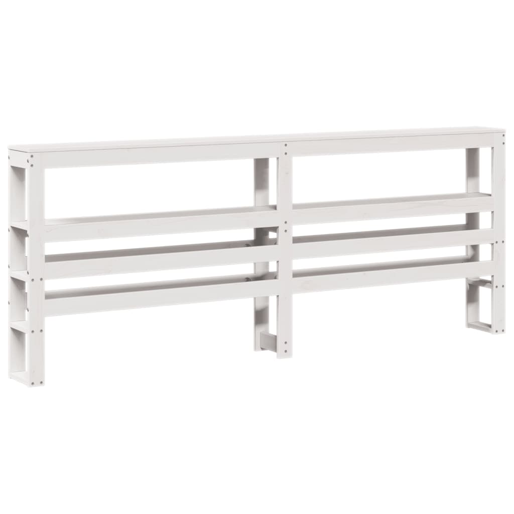 Headboard with Shelves White 180 cm Solid Wood Pine