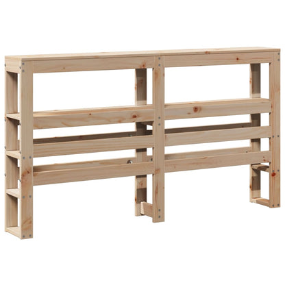 Headboard with Shelves 160 cm Solid Wood Pine