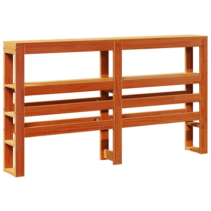 Headboard with Shelves Wax Brown 160 cm Solid Wood Pine