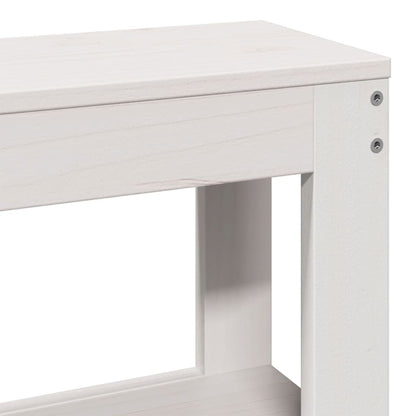 Headboard with Shelves White 150 cm Solid Wood Pine