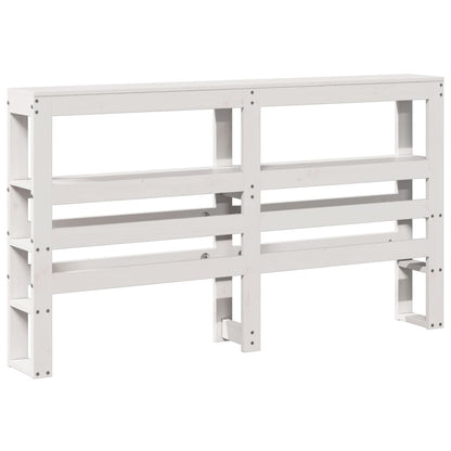 Headboard with Shelves White 140 cm Solid Wood Pine