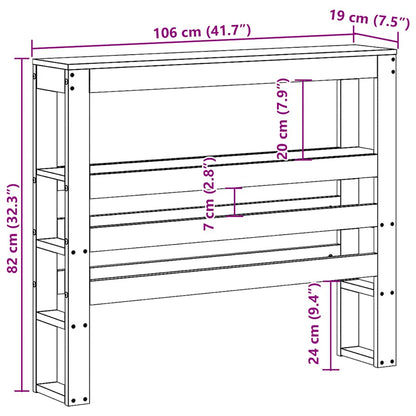 Headboard with Shelves 100 cm Solid Wood Pine