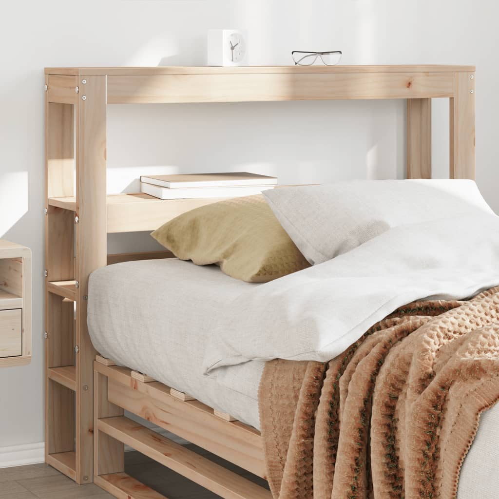 Headboard with Shelves 75 cm Solid Wood Pine
