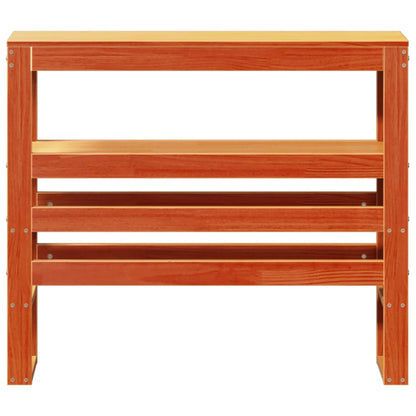 Headboard with Shelves Wax Brown 75 cm Solid Wood Pine