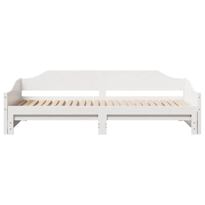Daybed with Trundle without Mattress White 90x200 cm Solid Wood