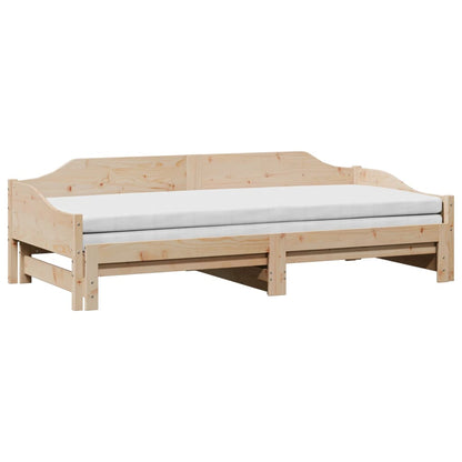 Daybed with Trundle without Mattress 90x190 cm Single Solid Wood