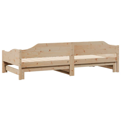 Daybed with Trundle without Mattress 90x190 cm Single Solid Wood