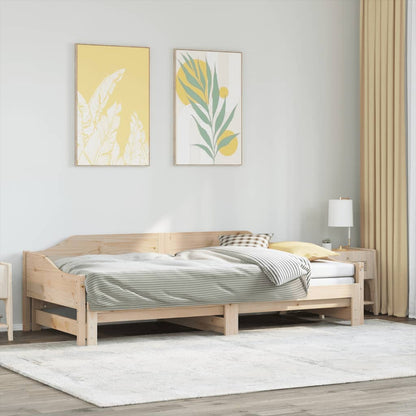 Daybed with Trundle without Mattress 90x190 cm Single Solid Wood