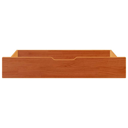 Under-Bed Drawers 2 pcs Wax Brown 90x55x17 cm Solid Wood Pine