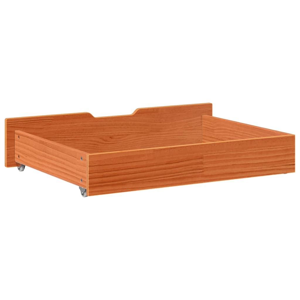 Under-Bed Drawers 2 pcs Wax Brown 85x55x17 cm Solid Wood Pine