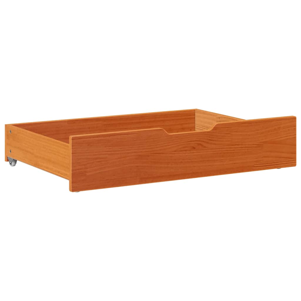 Under-Bed Drawers 2 pcs Wax Brown 80x55x17 cm Solid Wood Pine