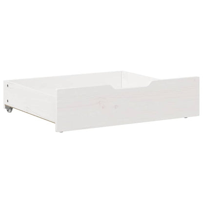 Under-Bed Drawers 2 pcs White 75x55x17 cm Solid Wood Pine
