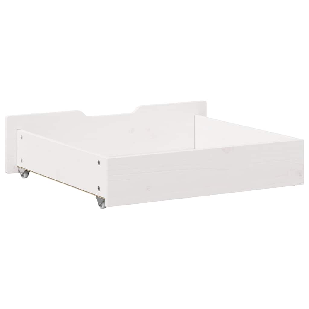 Under-Bed Drawers 2 pcs White 75x55x17 cm Solid Wood Pine