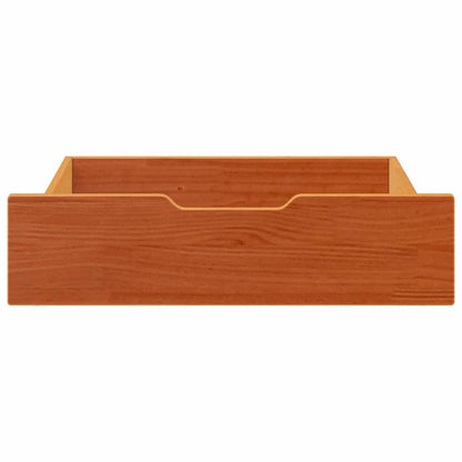 Under-Bed Drawers 2 pcs Wax Brown 75x55x17 cm Solid Wood Pine