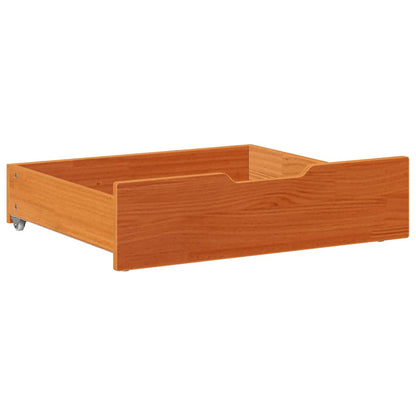 Under-Bed Drawers 2 pcs Wax Brown 75x55x17 cm Solid Wood Pine
