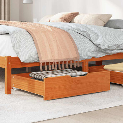 Under-Bed Drawers 2 pcs Wax Brown 65x55x17 cm Solid Wood Pine