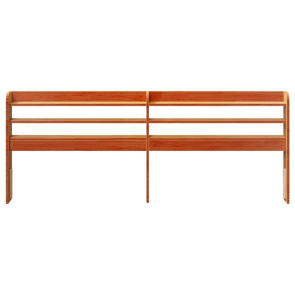 Headboard with Shelves Wax Brown 200 cm Solid Wood Pine