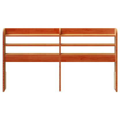 Headboard with Shelves Wax Brown 160 cm Solid Wood Pine
