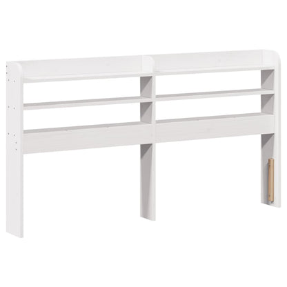 Headboard with Shelves White 150 cm Solid Wood Pine