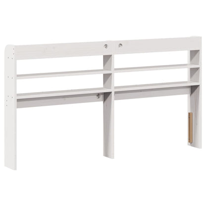 Headboard with Shelves White 140 cm Solid Wood Pine