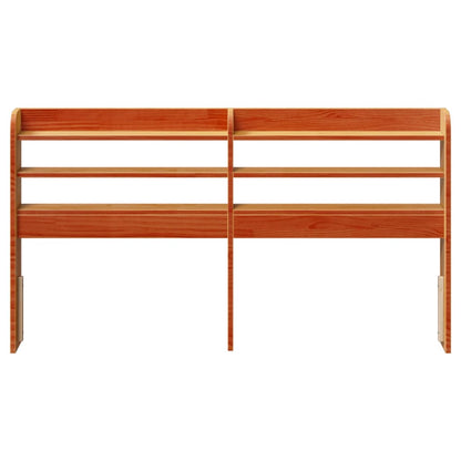 Headboard with Shelves Wax Brown 140 cm Solid Wood Pine