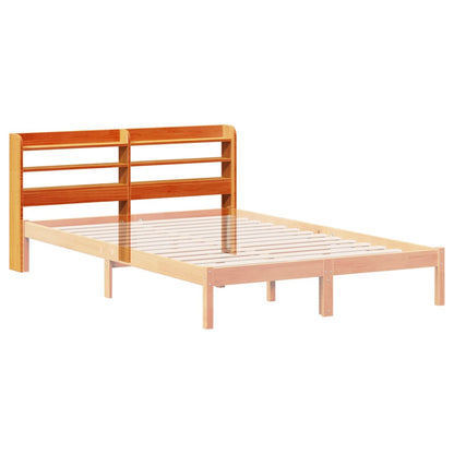 Headboard with Shelves Wax Brown 140 cm Solid Wood Pine