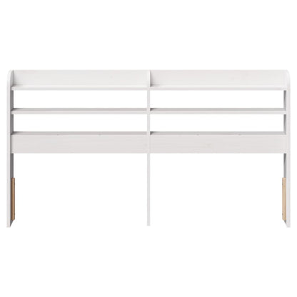 Headboard with Shelves White 135 cm Solid Wood Pine