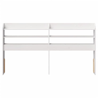 Headboard with Shelves White 120 cm Solid Wood Pine
