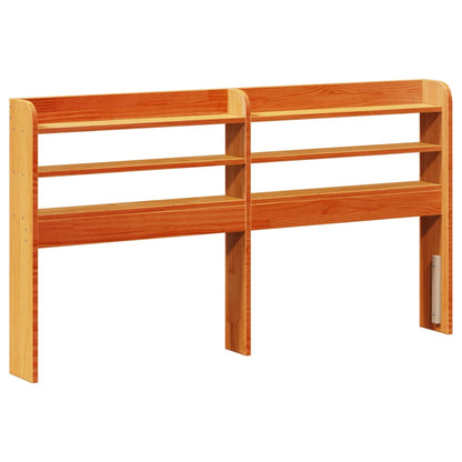 Headboard with Shelves Wax Brown 120 cm Solid Wood Pine