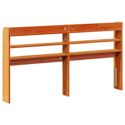Headboard with Shelves Wax Brown 120 cm Solid Wood Pine