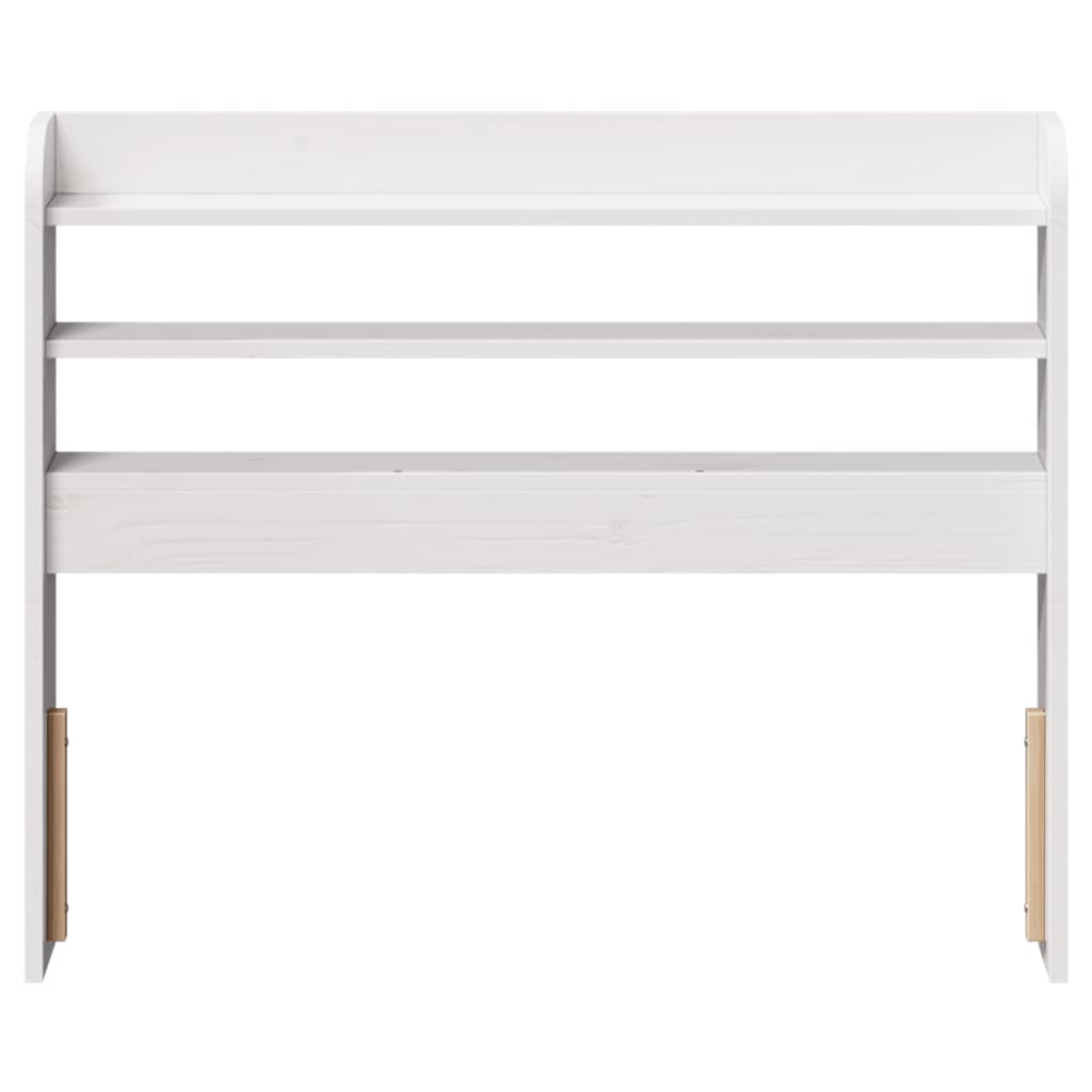 Headboard with Shelves White 90 cm Solid Wood Pine