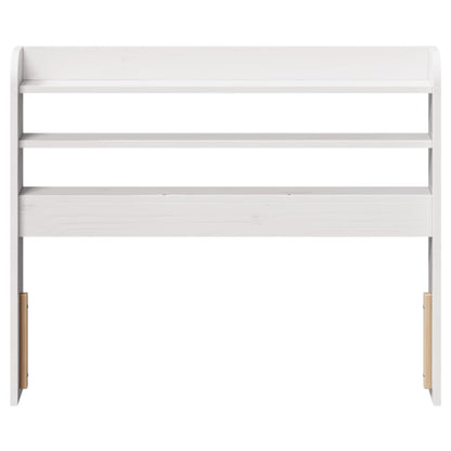 Headboard with Shelves White 90 cm Solid Wood Pine