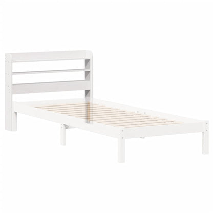 Headboard with Shelves White 75 cm Solid Wood Pine