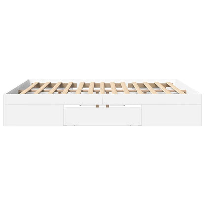 Bed Frame without Mattress White 200x200 cm Engineered Wood