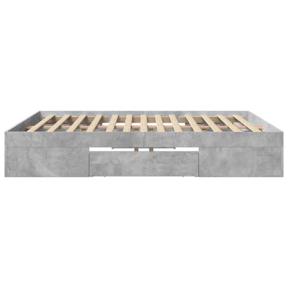 Bed Frame without Mattress Concrete Grey 200x200cm Engineered Wood